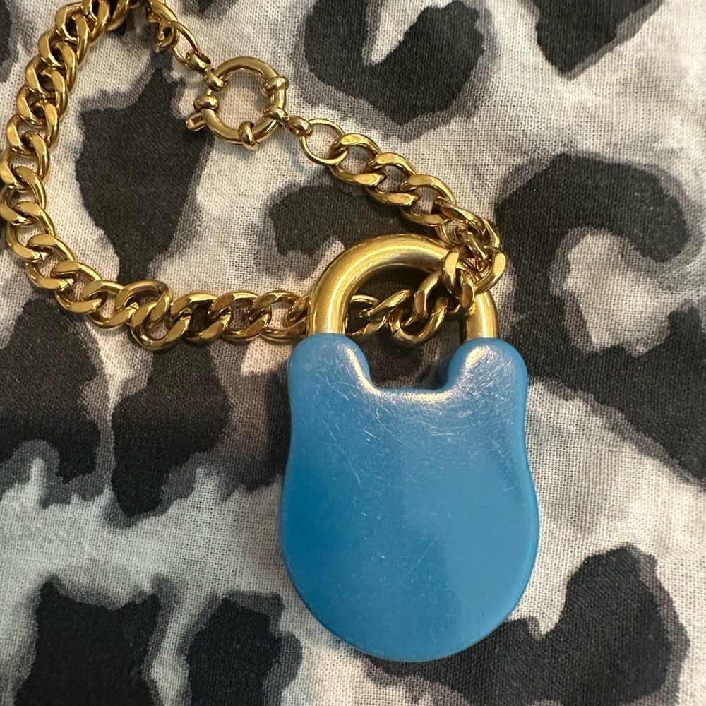 Loewe Blue and Gold Key Holder with Chain - Picture 2 of 2